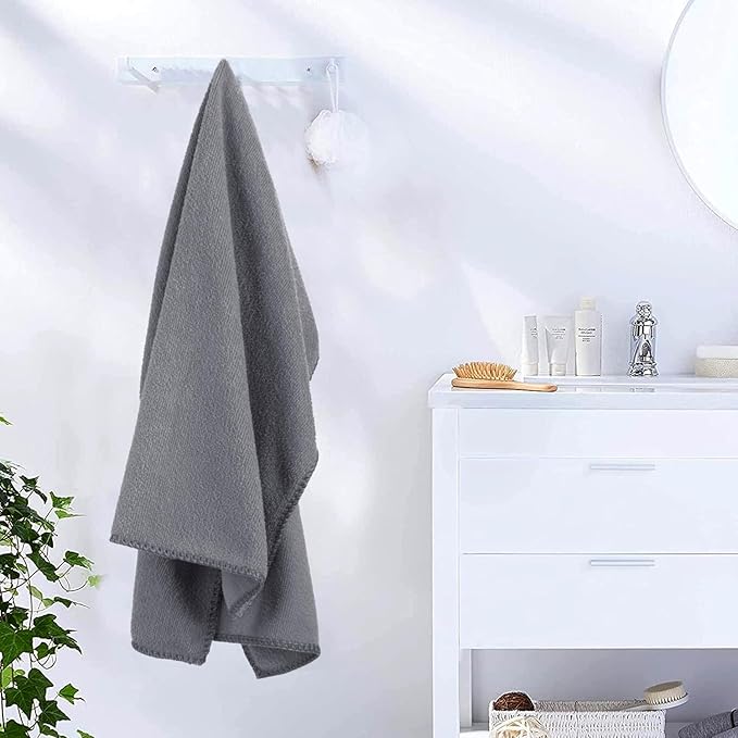 JML Microfiber Towels, Bath Towel Set 4 Pack, 27" x 55" - Super Absorbent, Fast Drying Bathroom Towel for Hair, Swimming, Fitness, Sport, Yoga -Grey-GravixFit