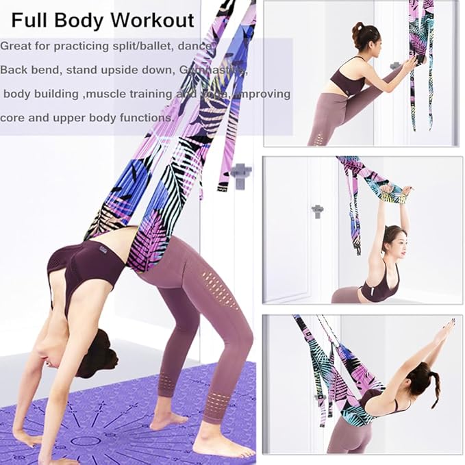 TOCO FREIDO Waist Back Leg Stretch Strap/Yoga Fitness Band, Leg Stretching Assist Trainer, Yoga Stretcher, Back Bend Split Inversion Strap for Fitness, Dance, Ballet, Gymnastics-GravixFit