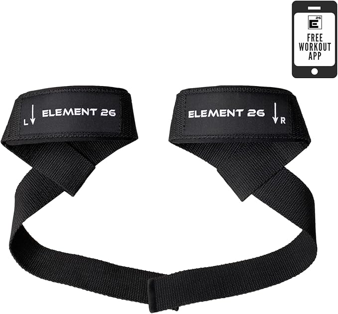 Element 26 Lifting Wrist Straps (Pair) With Guide - Weightlifting & Strength Training Straps for Men and Women-GravixFit