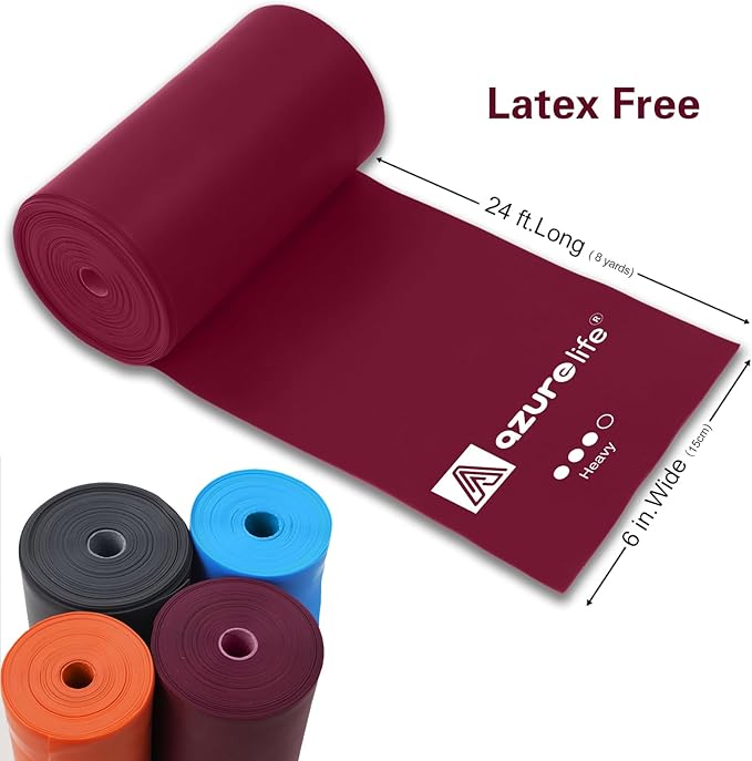 Professional 8 Yards Bulk Resistance Bands Rolls or 5,6,7 ft. Long Non-Latex Elastic Exercise Bands, Stretch Bands for PT, Yoga, Pilates, Rehab, at-Home or The Gym Workouts-GravixFit