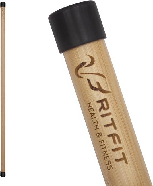 RitFit 5ft Natural Bamboo Yoga Stick, Exercise Stick, Stretching Stick, Versatile Tool for Yoga Practice, Stretching, Flexibility-GravixFit
