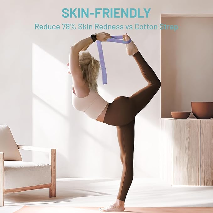 Slim Panda Stretch Strap, Dance Stretch Bands Flexibility, Elastic Yoga Stretching Strap with 9 Loops for Physical Therapy, Pilates, Yoga, Ballet, Gymnastics Stretching Bands for Exercise-GravixFit