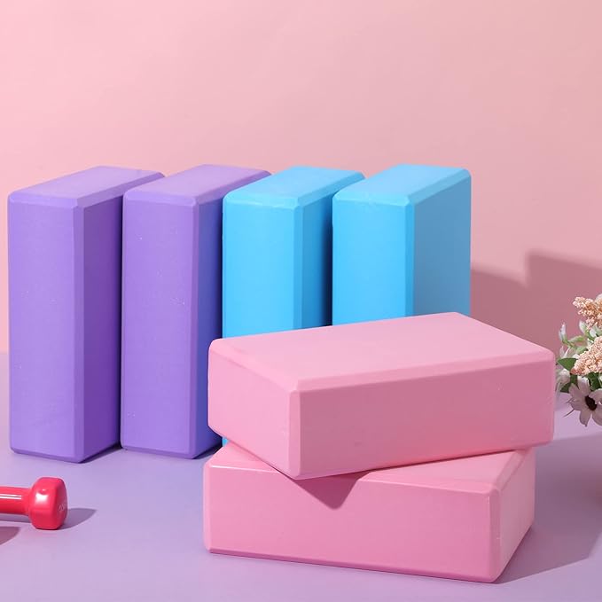 Meooeck 30 Pcs Yoga Blocks Bulk Eva Foam Block Pack, 9 x 6 x 3 Inch Exercise Brick Foam High Density Soft Non Slip Yoga Accessories for Exercise Pilates General Fitness and Workouts, Multicolor-GravixFit
