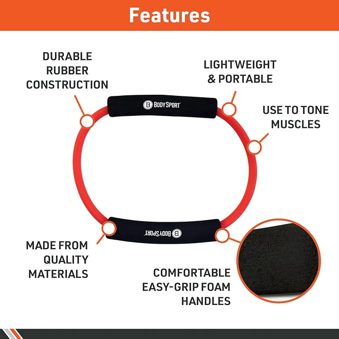 Body Sport Loop Tubing , Resistance Band with Foam Pad Handles for Strength Training and Rehabilitation-GravixFit