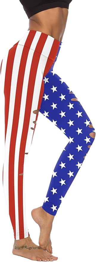 DIBAOLONG Womens High Waist Yoga Pants Cutout Ripped Tummy Control Workout Running Yoga Skinny Leggings-GravixFit