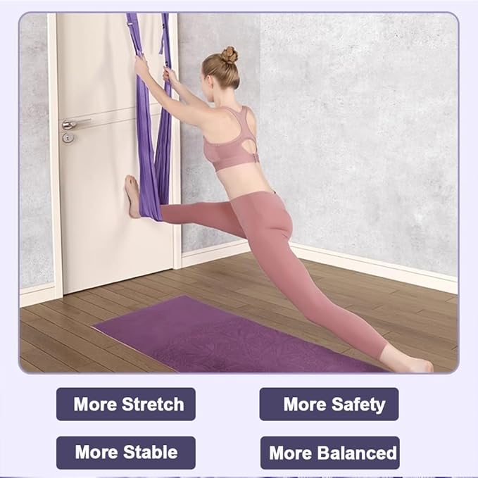 Dance Stretching Equipment - Yoga Strap, Backbend Training Yoga Stretching Rope with Door Anchor, Flexibility Trainer Stretching Equipment Assist Stretch Strap for Fitness Gymnastics Dance Aerial Yoga Ballet-GravixFit
