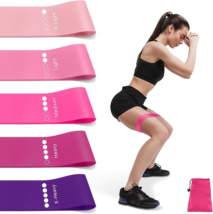 Resistance Bands for Working Out, Exercise Bands Resistance Bands Set with 5 Resistance Levels, Multi-Colored Workout Bands for Indoor & Outdoor Fitness, Leg Strength Training, Yoga-GravixFit