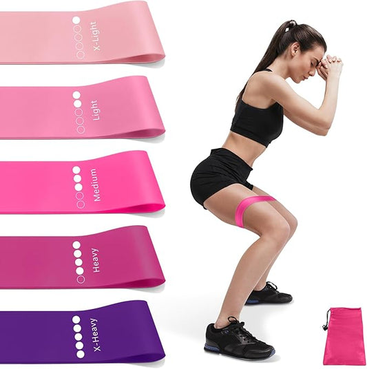 Resistance Bands for Working Out, Exercise Bands Resistance Bands Set with 5 Resistance Levels, Multi-Colored Workout Bands for Indoor & Outdoor Fitness, Leg Strength Training, Yoga-GravixFit