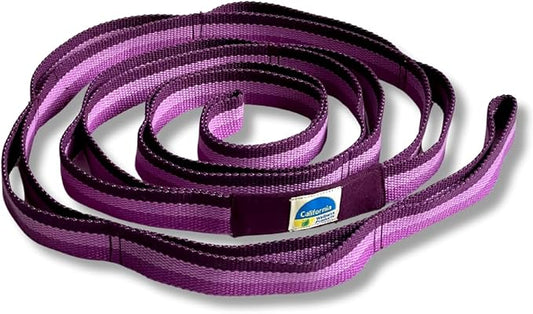 California Yoga Strap | Yoga Belt with Loops | 12 Multi Loop & Non-Elastic | Stretching Strap | Gym Workout & Exercise Bands | Physical Therapy | Improves Sitting Posture for Women & Men-GravixFit
