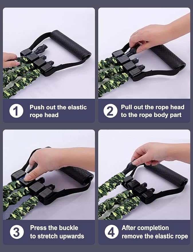 Natural Latex 3-Hole Resistance Stretcher,Chest Expander Stretch Bands for Men,2025 New 3-Way Natural Latex Resistance Band-GravixFit