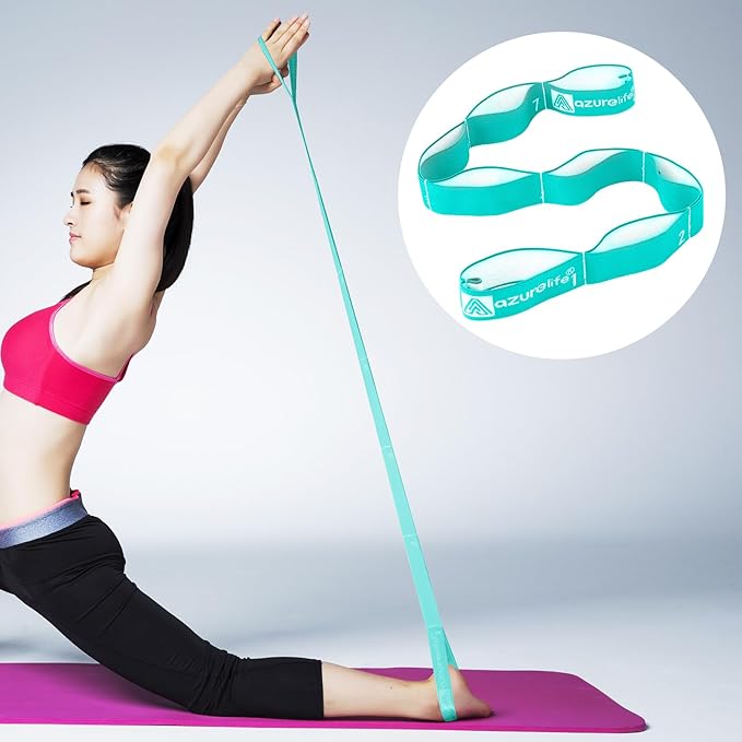 Premium Durable Stretch Straps with Loops, Stretching Strap for Physical Therapy, Multi-Loop Yoga Strap Fitness Exercise Strap for Yoga, Pilates, Dance, Flexibility&Exercise-GravixFit