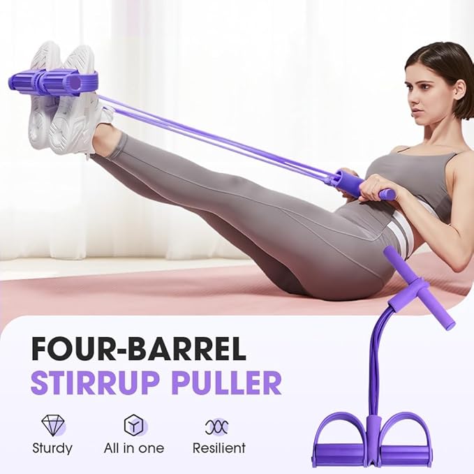 21 Fitness Resistance Bands-4 Tube Pedal Ankle Puller, Elastic Yoga Pedal Puller Resistance Band, Stretching Bands for Arm and Leg Workouts Abdomen, AB Training Auxiliary Device for Women Men-GravixFit