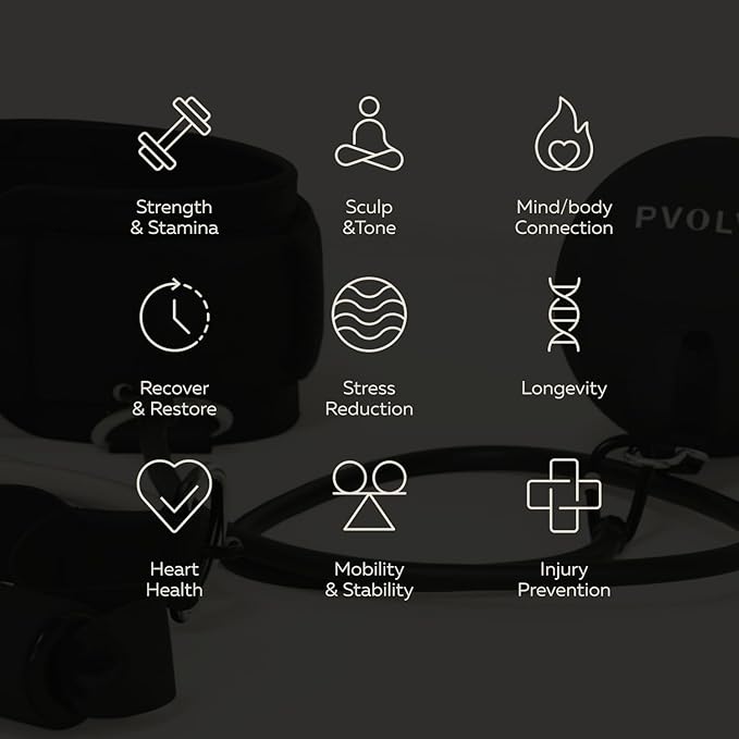 Pvolve P.3 Trainer- Home Gym Fitness Equipment Resistance Band with Ankle Strap and Weight System-GravixFit