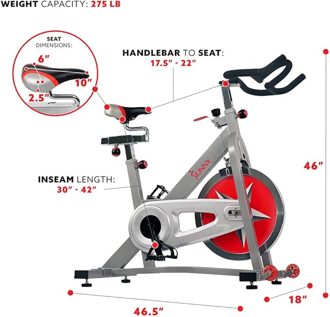 Sunny Health & Fitness ACTIVE Series Smart Exercise Bike with SunnyFit App Connection