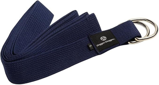 Hugger Mugger D-Ring Cotton Yoga Strap - Super Strong Cotton, Metal D-Ring Buckle, Multiple Lengths Available-GravixFit