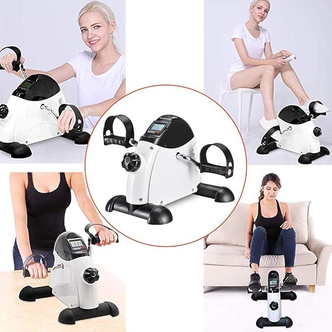 Under Desk Bike Pedal Exerciser Portable Home Exercise Bike Pedal Exerciser Foot Peddler Portable Therapy Bicycle Leg Peddler Portable Mini Cycle Bike for Hands Arm Trainer-GravixFit