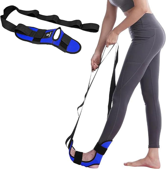 Stretch Strap with Loops for Foot and Calf - Ideal for Physical Therapy, Achilles Tendonitis Relief, and Plantar Fasciitis - Perfect for Yoga, Gymnastics, and Flexibility Training-GravixFit