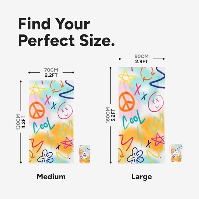 Dock & Bay Beach Towel - Quick Dry, Sand Free - Compact, Lightweight - 100% Recycled - Includes Bag - Sand to Streets - Large (160x90cm, 63x35)-GravixFit