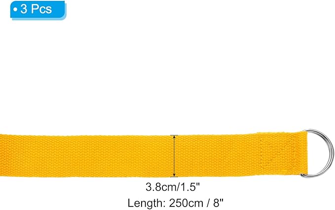 PATIKIL Yoga Strap for Stretching Cotton Yoga Belt with Adjustable Metal D-Ring Buckle Stretch Band for Fitness Pilates-GravixFit