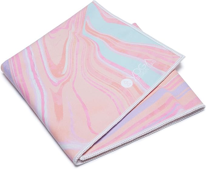 Yoga Design LAB | The Hand Towel | Premium Non Slip Hand Towel | Designed in Bali | Colorful Eco Printed + Quick Dry + Soft | Hot Yoga, Bikram, Ashtanga, Sport, Barre, Travel (Pearl)-GravixFit