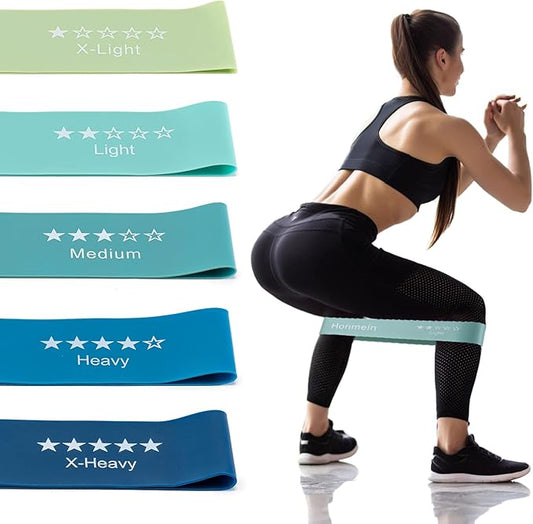 Resistance Bands for Working Out, Exercise Bands with 5 Resistance Levels Fit for Home Fitness, Strength Training, Natural Latex Resistance Band Include Instruction Guide and Carry Bag-GravixFit