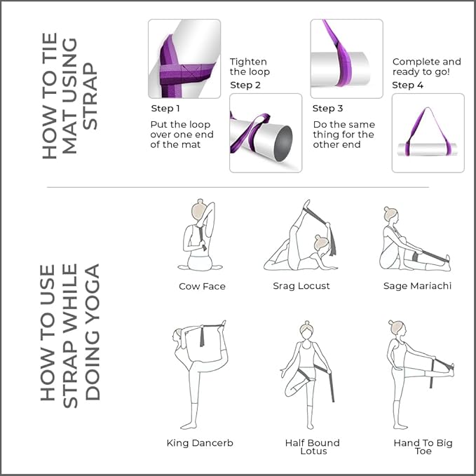 Yoga Mat Carrier Strap | Adjustable Mat Holder Sling for Carrying Mats | Thick & Comfy Texture | Yoga Mat Strap-GravixFit