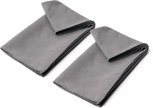 Eunzel 2 Pack Hot Yoga Microfiber Hand Towel Super Absorbent Sweat Towel for Hot Yoga, Pilates and Workout 16" x 26.5", Dark Grey-GravixFit