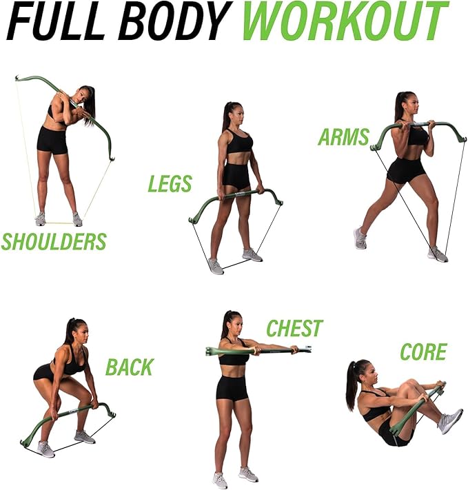 Lite Gorilla Bow Portable Home Gym Resistance Bands and Bar System for Travel, Fitness, Weightlifting and Exercise Kit, Full Body Workout Equipment Set-GravixFit