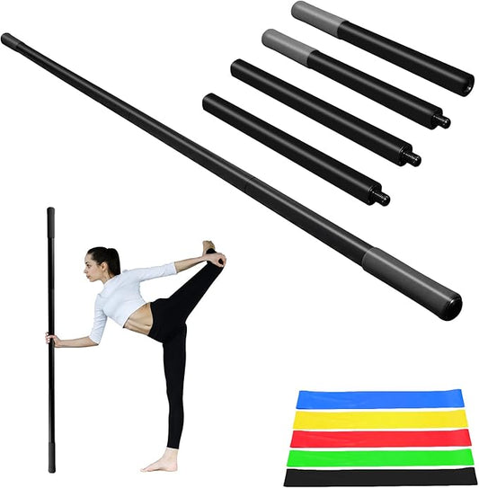 5ft Yoga Stick - Sturdy Steel Adjustable Stretching Stick for Mobility,Flexibility & Balance | Non-Slip Ends & Foam Handles | Exercise Pole for Fitness,Physical Therapy,Posture Correction-GravixFit