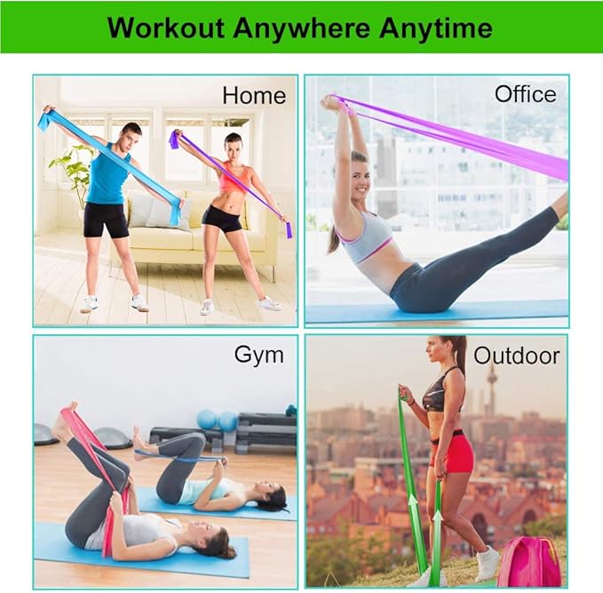 Resistance Bands, Elastic Exercise Bands for Working Out, Physical Therapy, Recovery, Yoga, Pilates, Strength Training-GravixFit