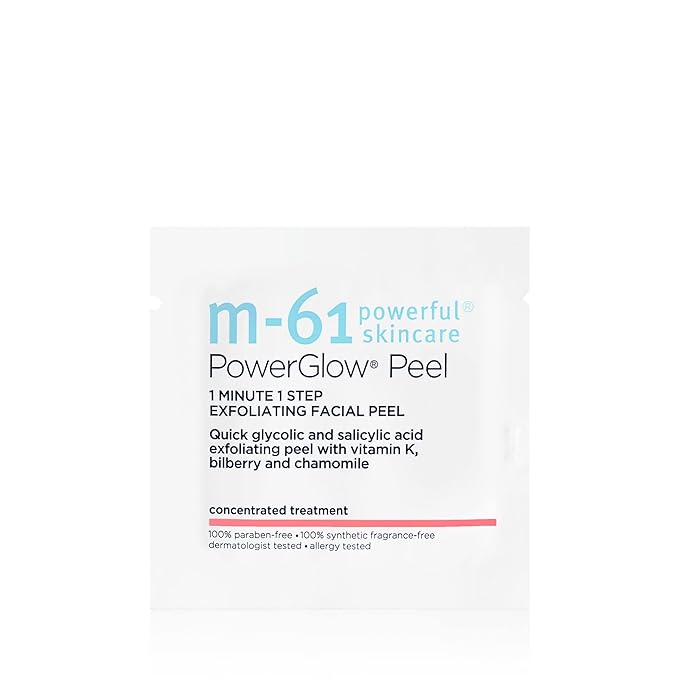m-61 PowerGlow Peel | Exfoliating Facial Peel With Glycolic, Salicylic Acid. 1 Minute, 1 Step - 60 Treatments-GravixFit
