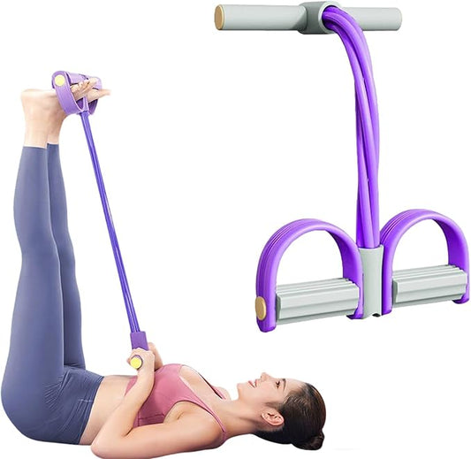 2025 Upgrade Multifunction Tension Rope or Exercise Sit Up Exercise Equipment,Pedal Ankle Puller,Bands-6 Tube Pedal Ankle Puller for Women Men-GravixFit