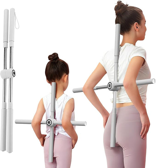 Yoga Stick, Posture Correction Stick for Women and Men, Relieve Back Pain, Upper and Lower Back Stretchers and Straighteners, 24.4-36.2 Inch Stretching Stick Neck Hump Corrector-GravixFit