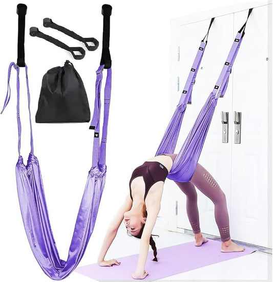 Dance Stretching Equipment - Yoga Strap, Backbend Training Yoga Stretching Rope with Door Anchor, Flexibility Trainer Stretching Equipment Assist Stretch Strap for Fitness Gymnastics Dance Aerial Yoga Ballet-GravixFit