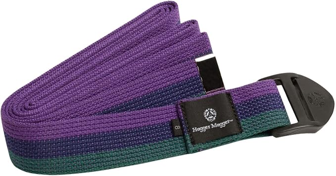 Hugger Mugger Cinch Cotton Yoga Strap - Super Strong Cotton, Quiet Cinch-Style Buckle, Long Length Great for Taller People-GravixFit