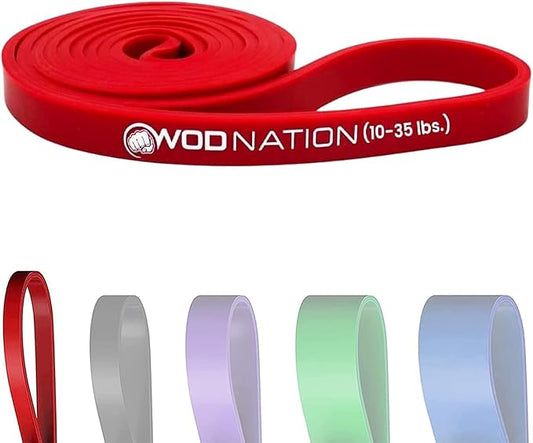 WOD Nation Pull Up Assistance Bands (10-175lbs Band) - Best for Pullup Assist, Chin Ups, Resistance Bands Exercise, Stretch, Mobility Work & Serious Fitness - 41 inch Straps-GravixFit