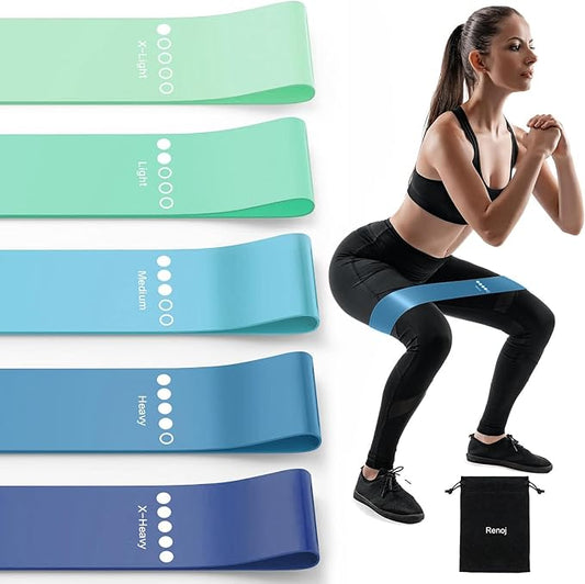 Resistance Bands for Working Out, Elastic Pilates Flexbands for Physical Therapy Yoga, Stretch Exercice Loop Bands for Booty Legs-GravixFit