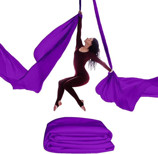 15/25 Yards Aerial Silk Professional Indoor Aerial Yoga Hammock Fabric Outdoor Fitness Silk for Dance, Circus Training, Home Gym-GravixFit