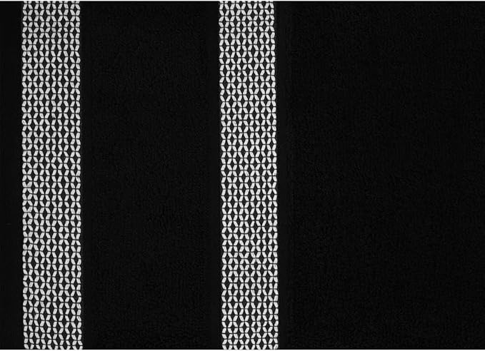 CASA COPENHAGEN Solitaire Towels, 4 Pieces Bath Towel Set- Black, 600 GSM Designed in Denmark Made of Soft Egyptian Cotton for Bathroom, Kitchen & Shower-GravixFit