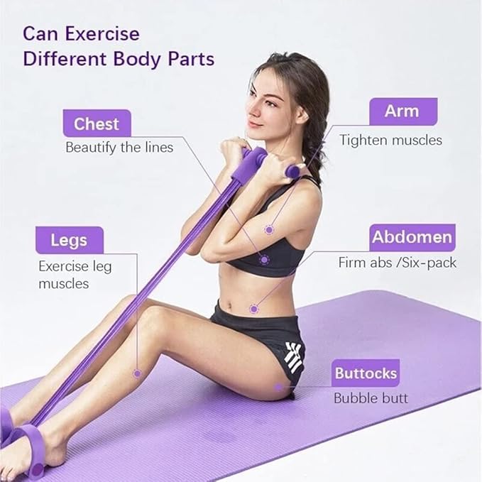 21 Fitness Resistance Bands - 4 Tube Pedal Ankle Puller, Yoga Handle Bands Exerciser Multifunction Trainer Tension Rope for Body, Abdomen, Waist, Arm, Tummy Exercise Stretching Training ( Color : Ash-GravixFit