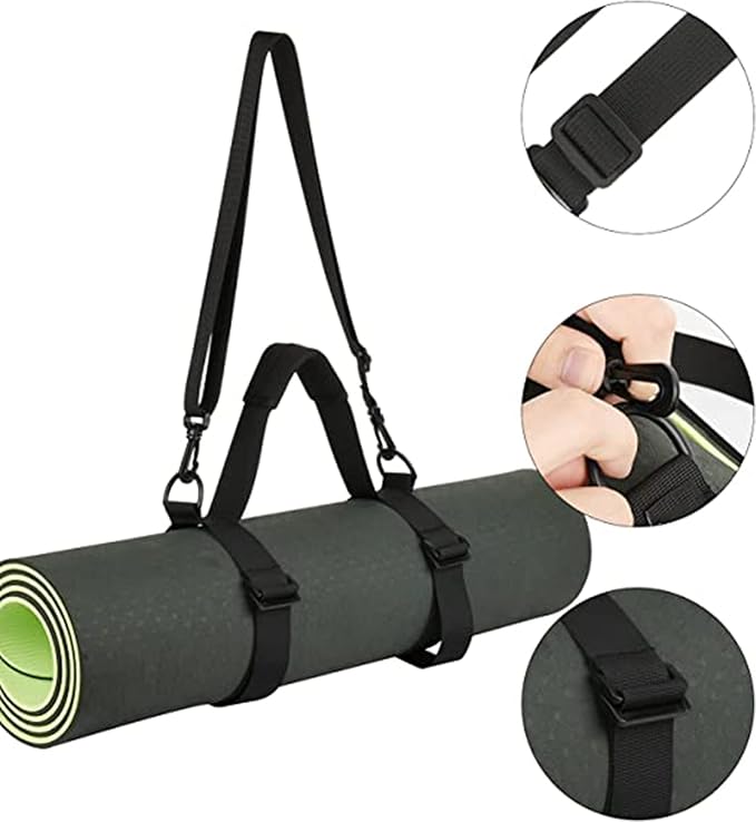 WISDING Yoga Mat Strap, Portable Yoga Mat Sling, Picnic Blanket Strap with Adjustable Shoulder Strap & Handle for Festivals Picnics Camping Motorcycle Bedroll Pilates-GravixFit