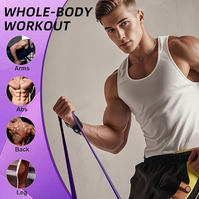 WHATAFIT Resistance Bands, Pull Up Assistance Bands, Exercise Bands, Workout Bands Set for Men and Women Home Fitness, Body Stretching, Strength Training, Physical Therapy-GravixFit