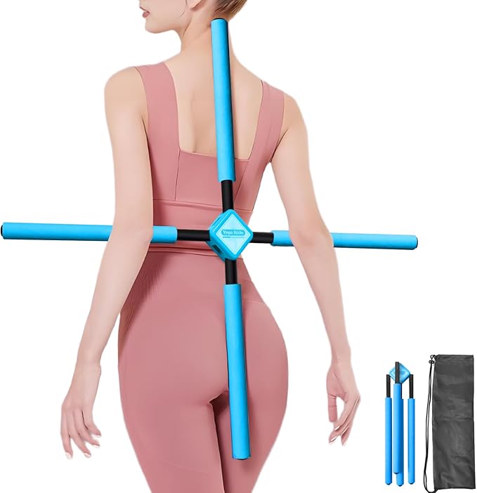 Back Straightener Posture Corrector|Yoga Stick Stretching Tool for Women and Men|Portable Posture Corrector Pole,Stretch Mobility Stick, Physical Workout Exercise Dowel-GravixFit