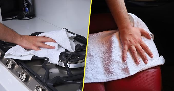 Avalon Towels Terry Bar Mop Towels (Value Pack of 36) Size 14"x17" – Absorbent and Durable, Multipurpose Cleaning Rags, Cotton Cleaning Cloths, Terry Cloth Rags, Reusable Shop Rag (White)-GravixFit