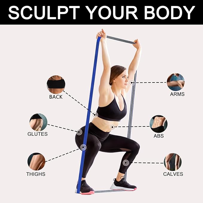 Fabric Resistance Bands for Working Out, 3 and 4 Levels Booty Bands Long Resistance Bands for Women and Men | Elastic Bands for Exercise Bands Resistance Workout Bands Resistance-GravixFit