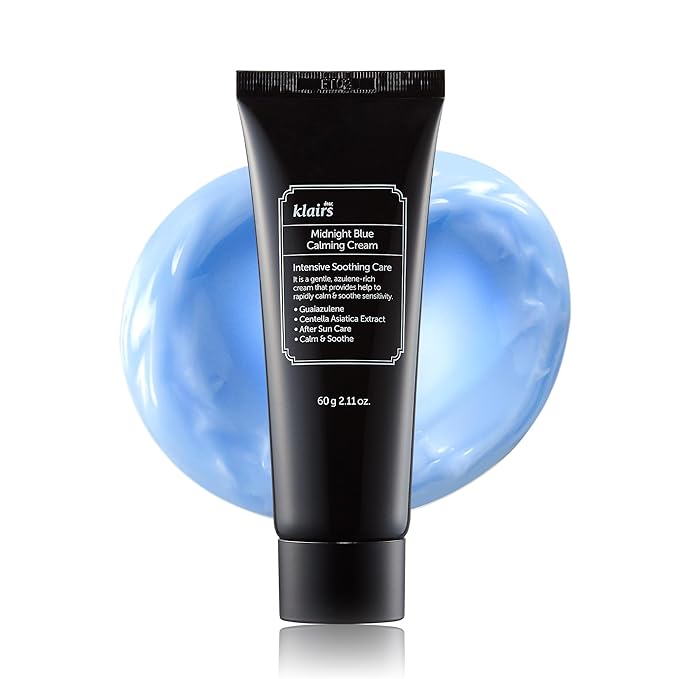 DearKlairs Midnight Blue Calming Cream – Soothing Face Moisturizer for Oily & Sensitive Skin, Redness Relief & Hydrating, Lightweight Texture, 2 Fl Oz-GravixFit