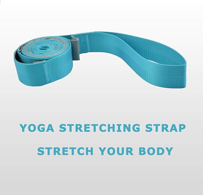 SANKUU Yoga Straps Stretching Strap with 12 Loops Workout Poster, Straps for Stretching Physical Therapy Equipment Long Stretch Out Bands for Exercise, Pilates and Gymnastics for Women Men-GravixFit