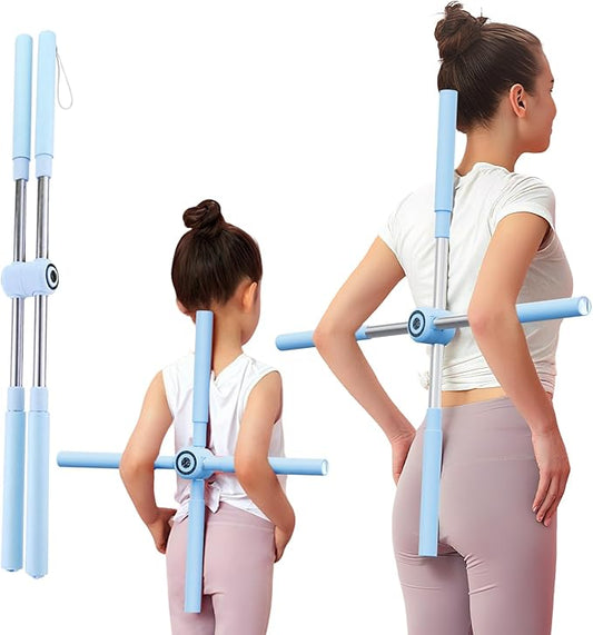Yoga Stick, Posture Correction Stick for Women and Men, Relieve Back Pain, Upper and Lower Back Stretchers and Straighteners, 24.4-36.2 Inch Stretching Stick Neck Hump Corrector-GravixFit