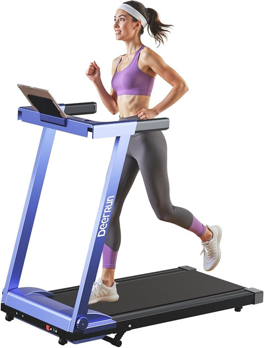 DeerRun Treadmills for Home with Incline and Handles, 3.5 HP Foldable Treadmill 350 LBS Weight Capacity for Small Spaces, Folding Running Machine with Smart APP-GravixFit