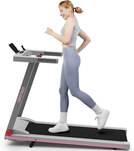 DeerRun Treadmills for Home with Incline and Handles, 3.5 HP Foldable Treadmill 350 LBS Weight Capacity for Small Spaces, Folding Running Machine with Smart APP-GravixFit